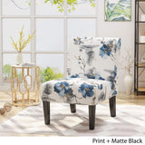 Christopher Knight Home Kendal Traditional Fabric Accent Chair, Print, Matte Black, 22.5D x 29.5W x 32H in Christopher Knight Home