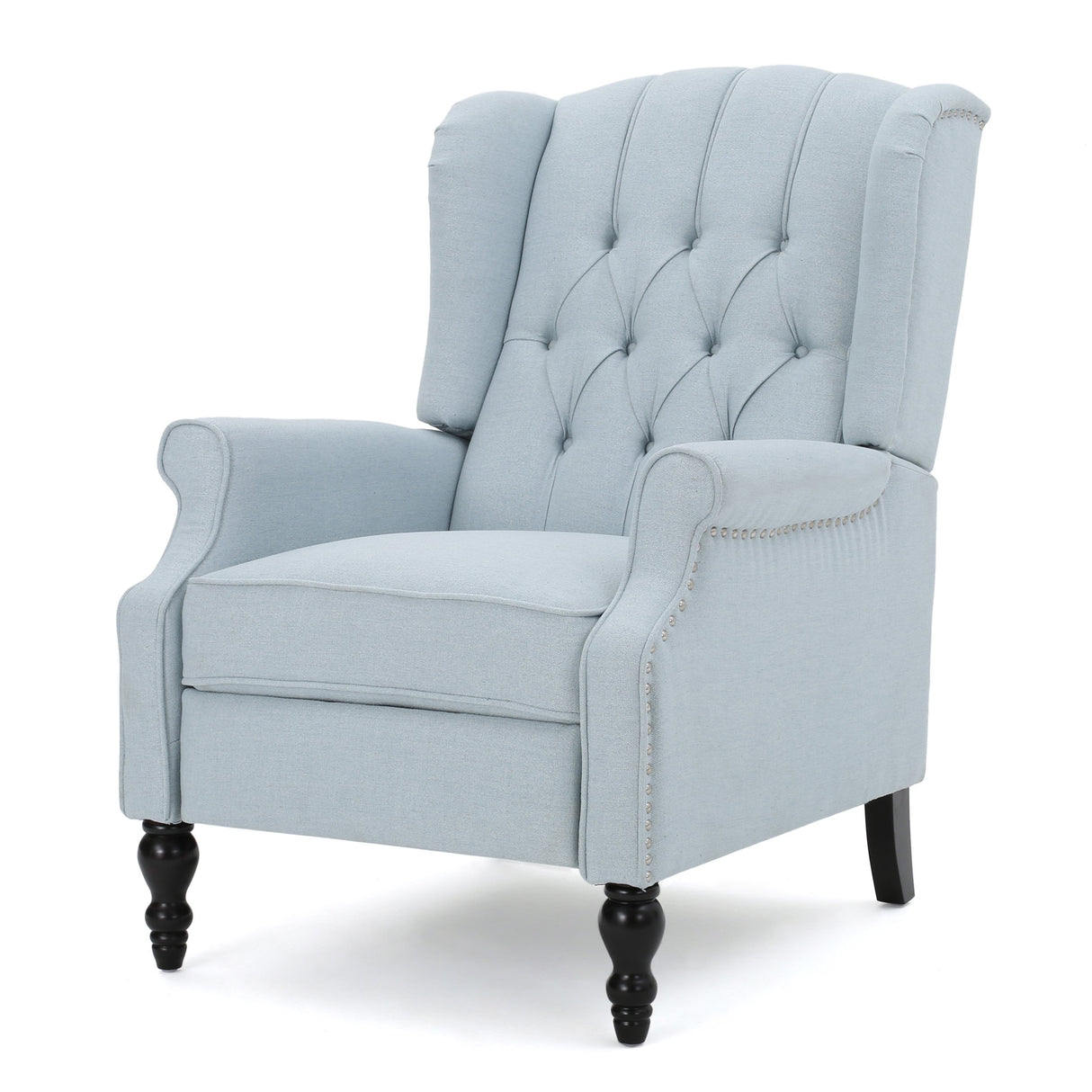 Christopher Knight Home Walter Fabric Recliner, Light Sky Dimensions: 34.75”D x 28.00”W x 41.25”H GDFStudio