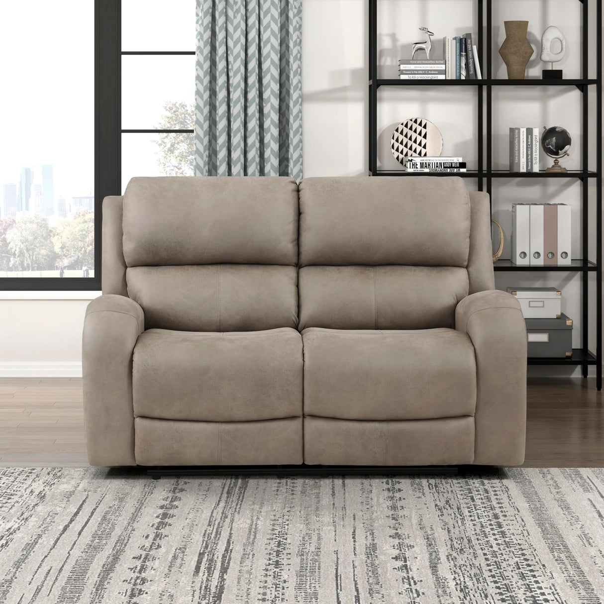 Lexicon Recliner Couch, Wall Hugger Sofa Recliners, Home Theater Seating Dual Reclining Couch, Manual Recliner Couches for Living Room, Bedroom, Office, Apartment, 61.5'' Loveseat Recliner, Brown Lexicon