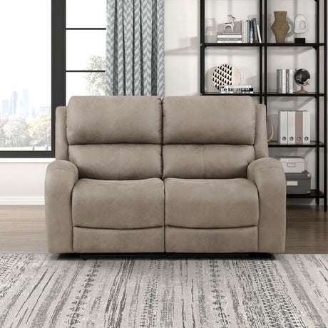 Lexicon Recliner Couch, Wall Hugger Sofa Recliners, Home Theater Seating Dual Reclining Couch, Manual Recliner Couches for Living Room, Bedroom, Office, Apartment, 61.5'' Loveseat Recliner, Brown Lexicon