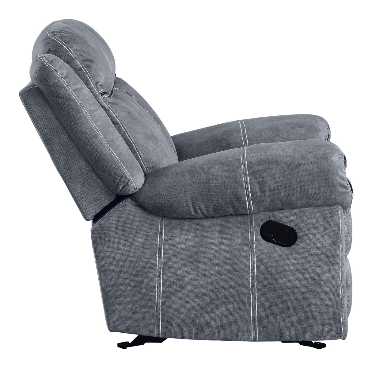 Acme Zubaida Reclining Loveseat with USB Dock and Console in 2-Tone Gray Velvet Acme