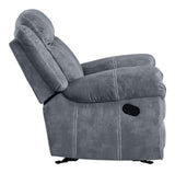 Acme Zubaida Reclining Loveseat with USB Dock and Console in 2-Tone Gray Velvet Acme