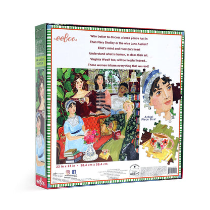 eeBoo: Piece and Love Jane Austen's Book Club 1000-piece Square Adult Jigsaw Puzzle, Jigsaw Puzzle for Adults and Families, Includes Glossy, Sturdy Pieces and Minimal Puzzle Dust