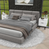 TaoHFE Modern White Nightstand Set 2 with Drawer Mid Century 22 Inch Bed Side Table Bedroom White Night Stand Set of 2 Bedside Table Set 2 White 2 Drawer Nightstand Table for Bed Room(2, White) TaoHFE