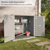HOMSPARK 37 Cu.Ft Outdoor Storage Shed Weather Resistant, Resin Storage Sheds & Outdoor Storage Box for Backyard Garden Patio Lawn, Multi functional | Double-wall Shed with Lockable Doors,(Light Gray) HOMSPARK