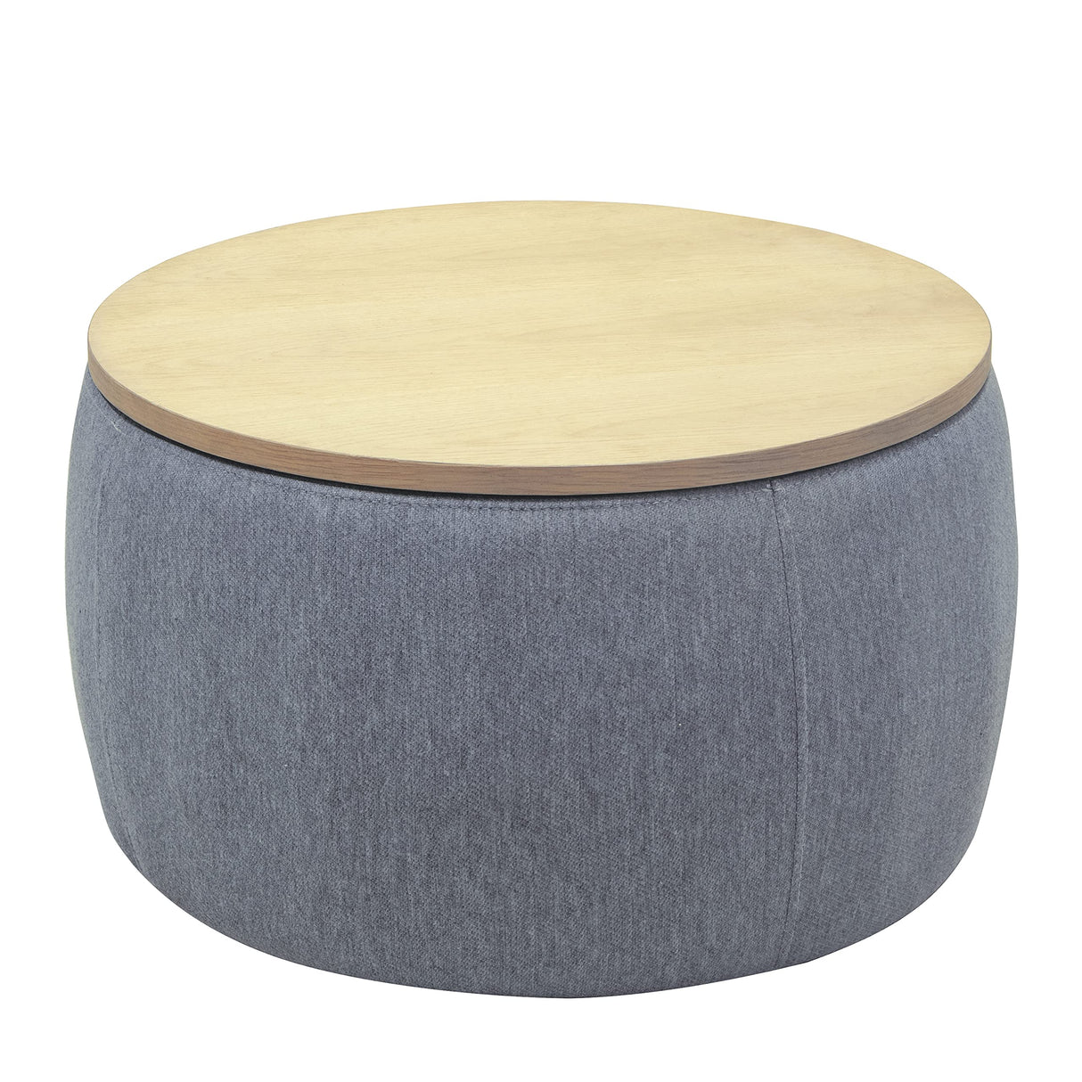 Kakotito Modern Round Storage Ottoman with Wooden Lid,Circle Handmade Coffee Table,End Table & Footstool for Living Room (Dark Gray) Kakotito