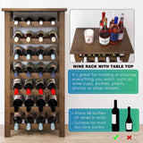 SMIBUY Bamboo Wine Rack, 28 Bottles Display Holder with Table Top, 7-Tier Free Standing Storage Shelves for Kitchen, Pantry, Cellar, Bar (Walnut) SMIBUY