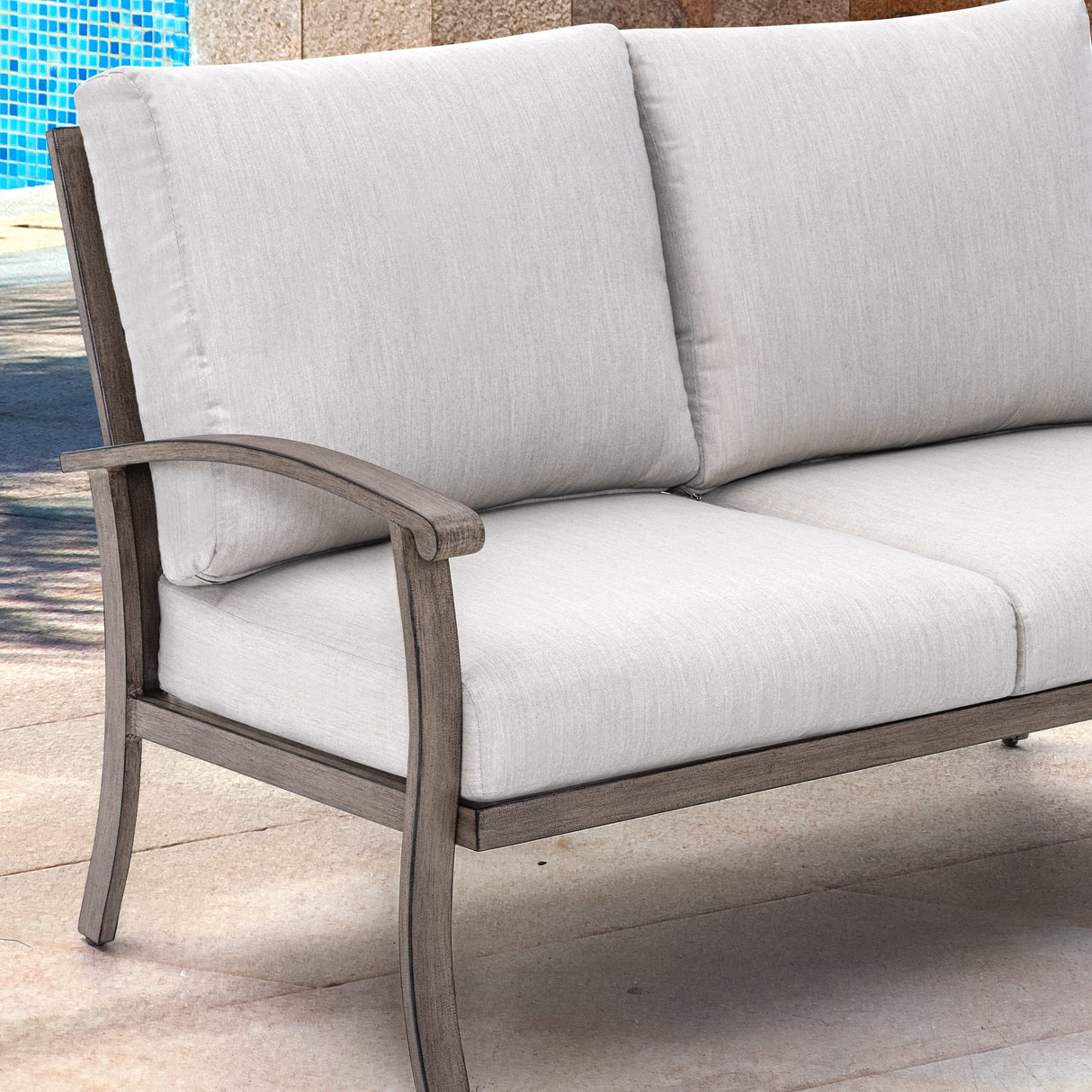 HAPPATIO 10 Piece Aluminum Patio Furniture Set, 3-Seat Outdoor Couch and Loveseat, All-Weather Outdoor Sectional Sofa with Swivel Armchairs and Ottomans, Garden Conversation Set(Gray) HAPPATIO