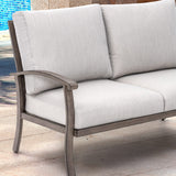 HAPPATIO 10 Piece Aluminum Patio Furniture Set, 3-Seat Outdoor Couch and Loveseat, All-Weather Outdoor Sectional Sofa with Swivel Armchairs and Ottomans, Garden Conversation Set(Gray) HAPPATIO