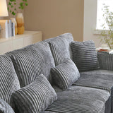 HYJT-H&K Modular Sectional Sofa Cloud Sectional Couch, 107" Comfy Fluffy L Shaped Dark Grey Couches for Living Room, Deep Seat Memory Foam Plush Corduroy Boneless Couch Sectionals Left Facing Chaise HYJT-H&K