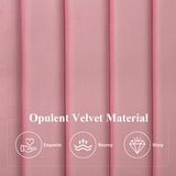 Allewie Queen Bed Frame, Velvet Upholstered Platform Bed with Adjustable Vertical Channel Tufted Headboard, Mattress Foundation with Strong Wooden Slats, Box Spring Optional, Easy Assembly, Pink Allewie