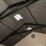 Lifetime Outdoor Storage Shed, 15x8 Ft, Desert Sand, Resin Backyard Tool Shed with Lockable Doors and UV-Protected Panels Lifetime