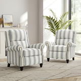 DREAMSIDEA Recliner Chair, Modern Pushback Armchair with Adjustable Backrest & Footrest for Bedroom, Living Room-Grey Stripe,1 SEAT DREAMSIDEA