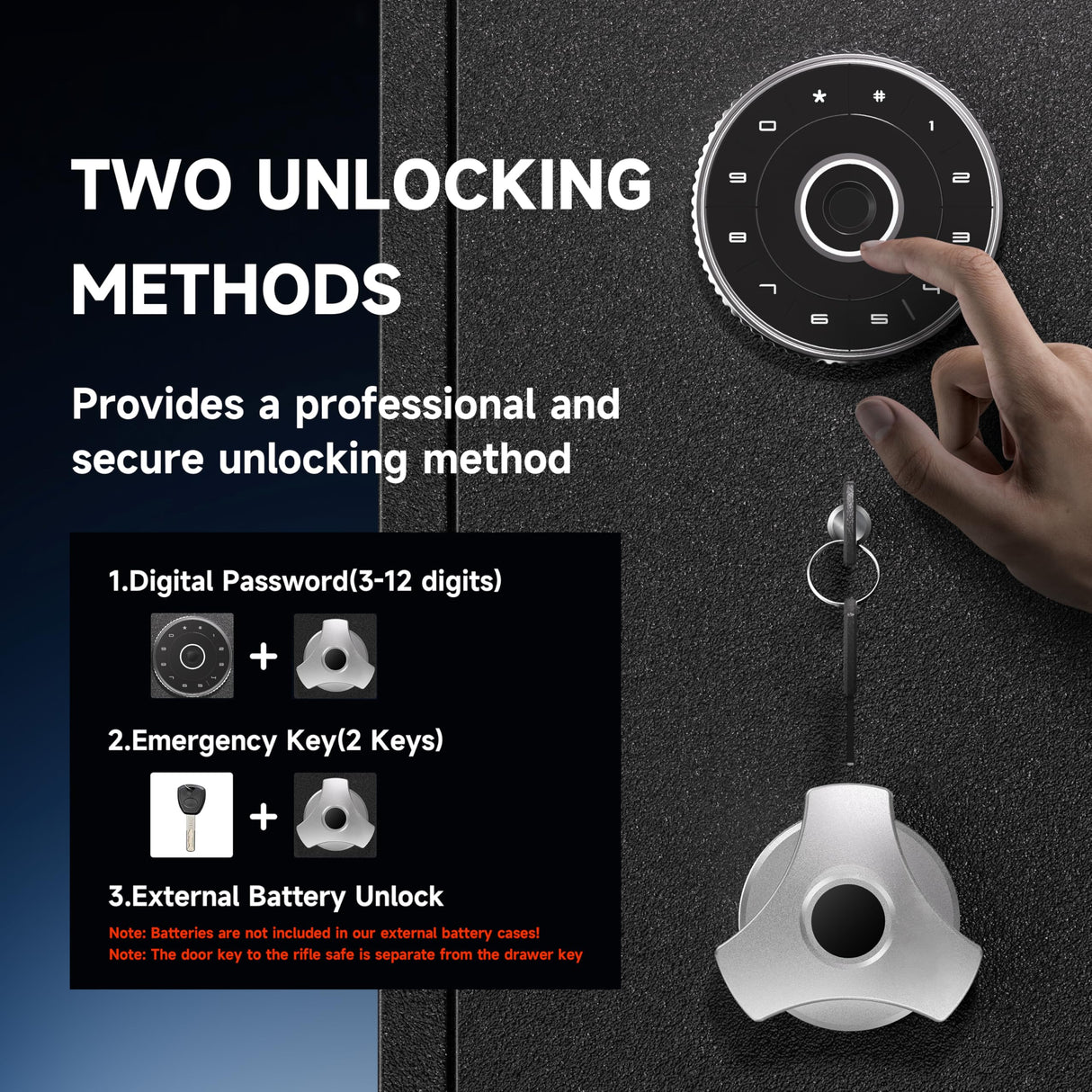 KAER 6 Gun Safe,Gun Safe for Rifles and Pistols Gun Cabinet,Multi-Function Rifle Safes for Home Shotgun and Shotguns Storage,Long Gun Safe with Drawer,Magnetic Lamp,Handgun Pouch KAER