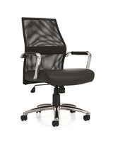 8ft Racetrack Shaped Artisan Gray Conference Table with 6 Mesh Back Black Chairs Generic