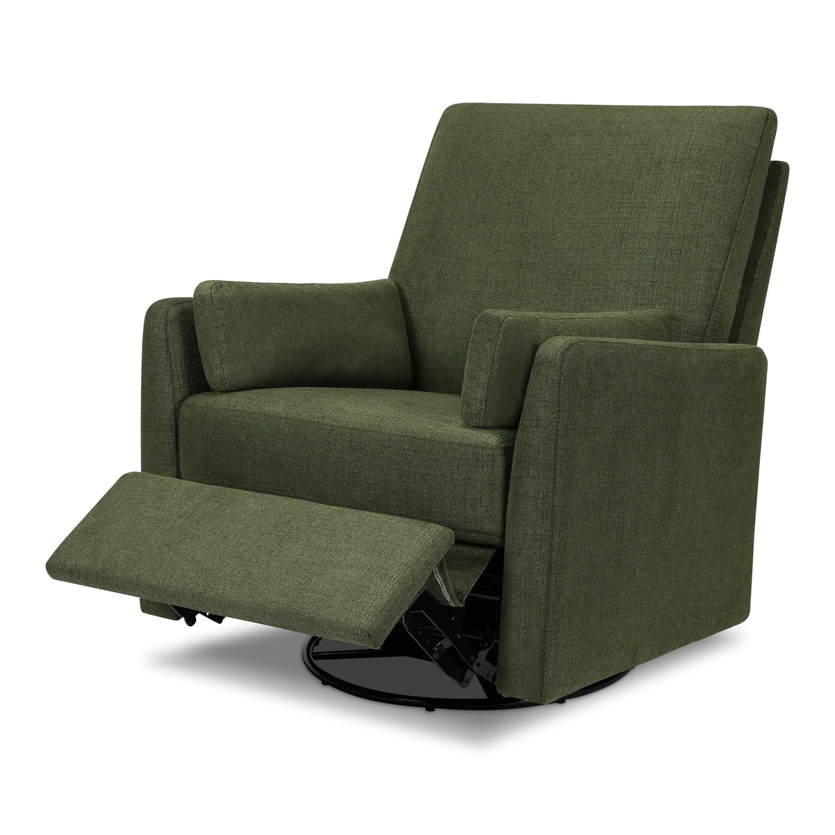 Carter's by DaVinci Ethan Swivel Recliner in Performance Forest Green Linen, GREENGUARD Gold & CertiPUR-US® Certified DaVinci