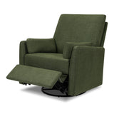 Carter's by DaVinci Ethan Swivel Recliner in Performance Forest Green Linen, GREENGUARD Gold & CertiPUR-US® Certified DaVinci