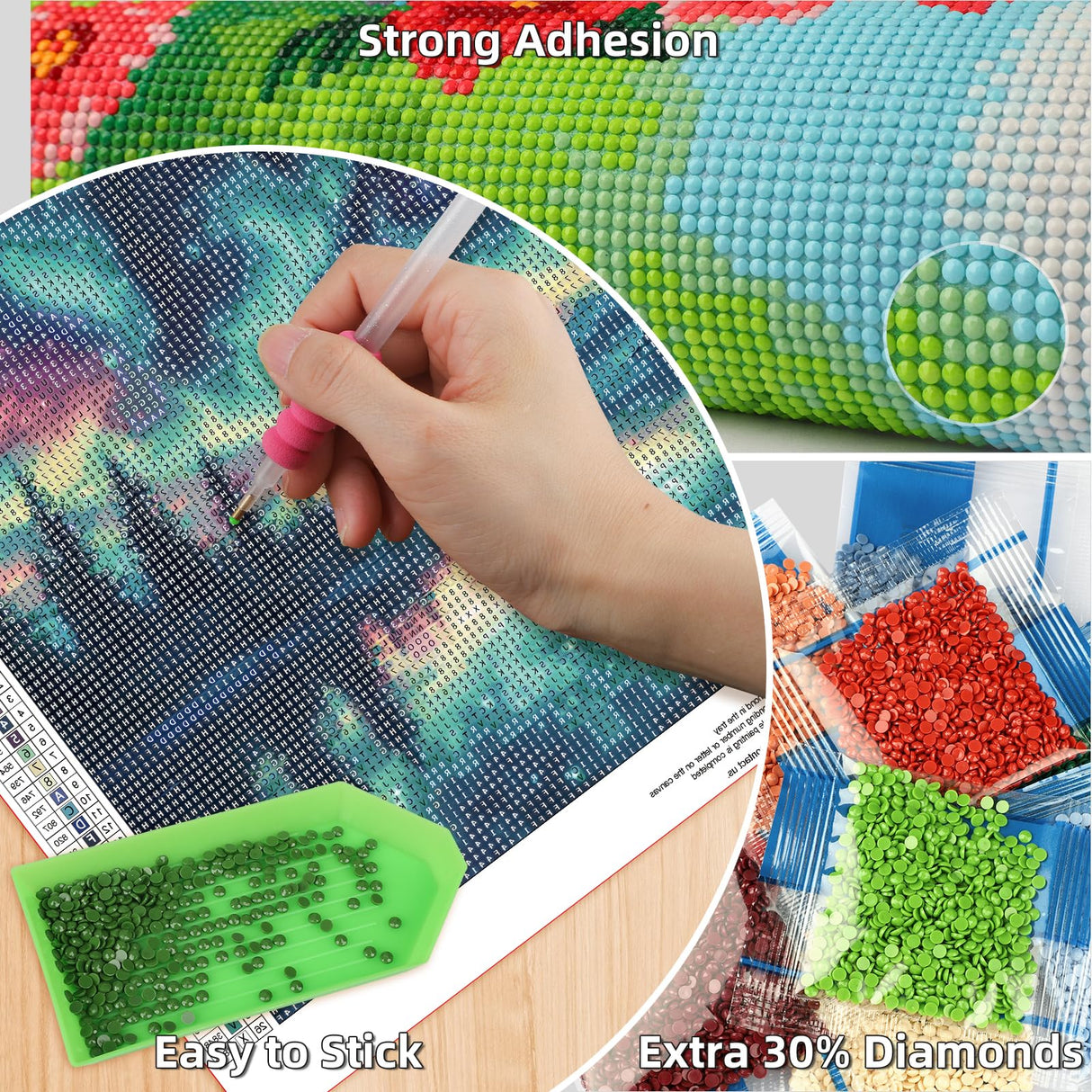 Lxmsja Northern Lights Diamond Art Kits for Adults, Aurora Diamond Painting Kits for Beginners, 5D DIY Full Drill Gem Art Crafts for Adults, Home Wall Decor 16x12 inch Lxmsja