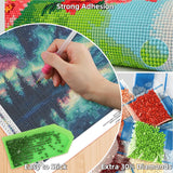 Lxmsja Northern Lights Diamond Art Kits for Adults, Aurora Diamond Painting Kits for Beginners, 5D DIY Full Drill Gem Art Crafts for Adults, Home Wall Decor 16x12 inch Lxmsja