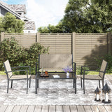 Greesum 4 Pieces Patio Furniture Set, Outdoor Conversation Sets for Patio, Lawn, Garden, Poolside with A Glass Coffee Table, Beige Greesum