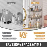 akinbas 3 Tier Bathroom Organizer Countertop Makeup Perfume Tray Skincare Organizer for Bathroom Dresser Vanity (Grey) akinbas