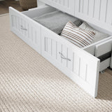 AFI, Nantucket Queen Murphy Bed Chest with Mattress, Storage Drawer and Built-In USB Charger, White AFI