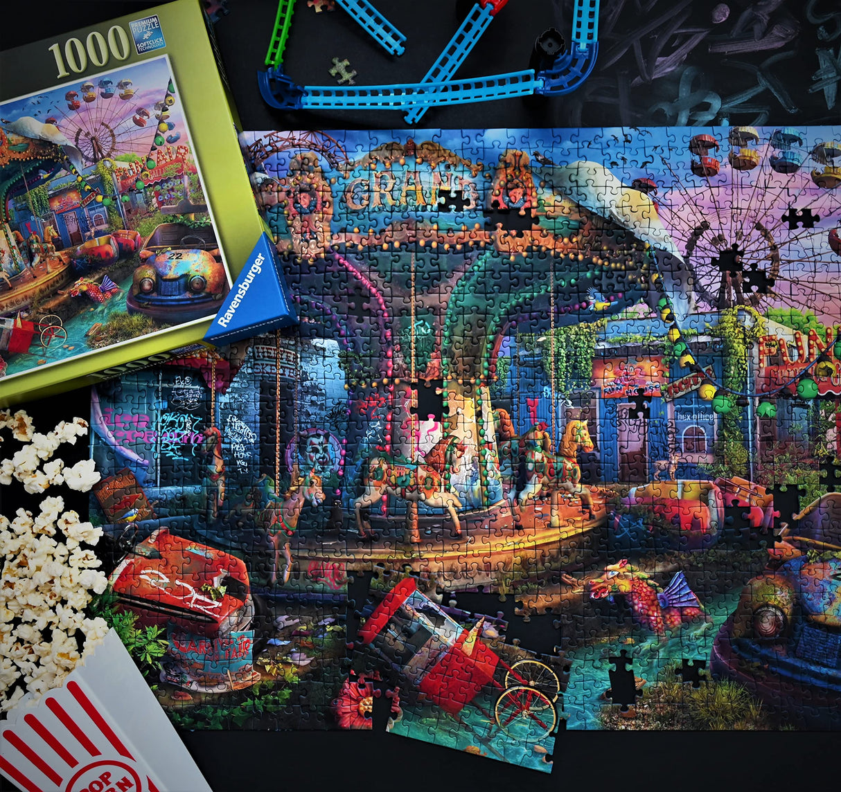 Ravensburger Abandoned Series: Gloomy Carnival - 1000 Piece Jigsaw Puzzle for Adults | Unique Softclick Technology | Premium Quality Material | Ideal for Family Fun Idea Ravensburger