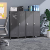 SUPEER 1 Door Metal Storage Lockers with Handle and Hanging Rod,Metal Locker for Employees with Pegboard and Hooks for Home,Office,Gym, School, Garage,Assembly Required,Black SUPEER