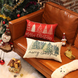 Merry Christmas Pillow Cover 12x20 Farmhouse Christmas Throw Lumbar Pillow Cover Decorations Christmas Tree Holiday Decor Case for Home Couch DFXSZ
