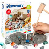 Discovery Kids Gemstone Dig Stem Science Kit by Horizon Group Usa, Excavate, Dig & Reveal 11 Real Gemstones, Includes Goggles, Excavation Tools, Streak Plate, Magnifying Glass & More Discovery Kids