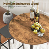 YATINEY Bar Table, Round Bar Table, Counter Height Table, Pub Cocktail Table, Metal Frame, for Bistro, Dining Room, Living Room, Terrace, Rustic Brown and Black BT05BR YATINEY