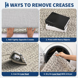 Garvee Printed Rug (Not Woven!) 8x10 Living Room Area Rug Non-Slip Washable Rugs, Farmhouse Scalloped Large Bedroom Rugs Stain Resistant Ultra-Thin Foldable Carpet for Nursery Dining Room Garvee