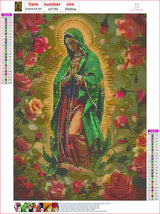 LXTONG Virgin Mary Diamond Painting Set for Adults, Virgin Mary Pray Diamond Painting by Numbers, Crystal Rhinestone Diamond Embroidery Paintings Arts and Crafts Wall Decor (12 X 16 Inches) LXTONG