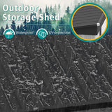 GUNJI 5 x 3 FT Shed Outdoor Storage Shed Metal Garden Shed with Lockable Door Outside Waterproof Tool Shed for Backyard, Patio, Lawn (White) GUNJI