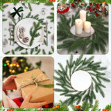 Gandeer Christmas Placemats Set of 6 Round Greenery Place Mats Xmas Circular Artificial Wreath Dining Table Decor Winter Fake Plants Branches Mats for Kitchen Accessories(Norfolk) Gandeer