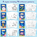 JAPBOR Ocean Animals Coloring Books - 24PCS Under The Sea Mini Colouring Book Bulk for Kids Party Favors, Sea Animal Summer DIY Art Drawing Booklet Supplies, Birthday Painting Game Goodie Bag Fillers JAPBOR