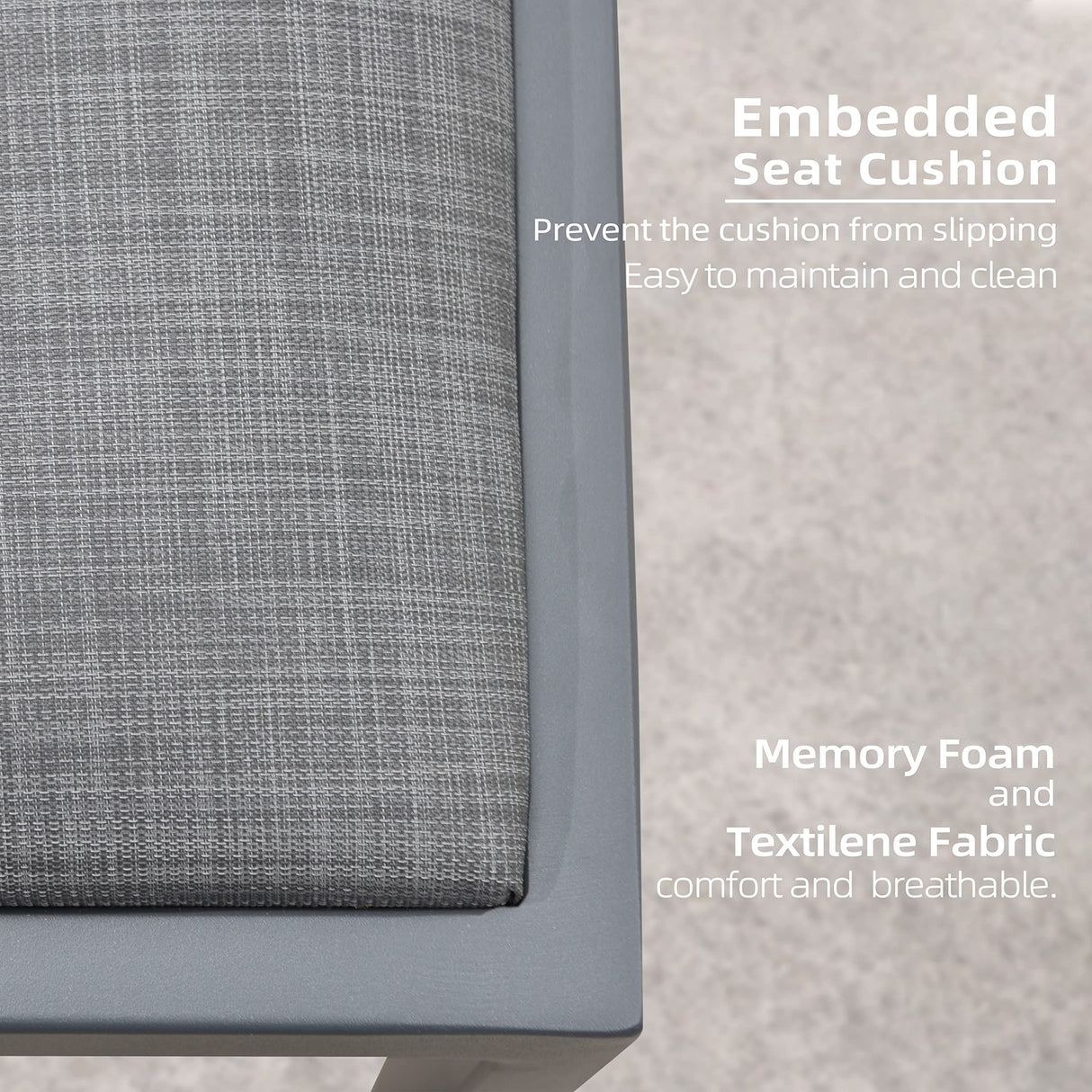 PURPLE LEAF Bar Stool Set of 4 Outdoor Rattan Bar Chair Aluminum Bar Height Stool Barstool Dark Grey PURPLE LEAF