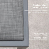 PURPLE LEAF Bar Stool Set of 4 Outdoor Rattan Bar Chair Aluminum Bar Height Stool Barstool Dark Grey PURPLE LEAF