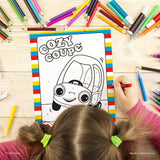 Little Tikes Let's Go Cozy Coupe 32 Page Color by Number Coloring Book with 8 Crayons 52743 Bendon