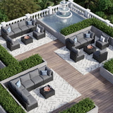 Aoxun 7 Piece Patio Furniture Set Wicker Rattan Patio Sectional Sofa Set Outdoor Seating Furniture with Thickened Cushion, Grey Aoxun