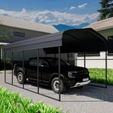 Chilihom Car Port Metal Carport 12 ×20 FT Heavy Duty Carport Kit, Metal Garage Carport Canopy with Galvanized Steel Roof & Frame，Car Tent Outdoor Storage Shed for Car, Boats and Truck, Charcoal Chilihom