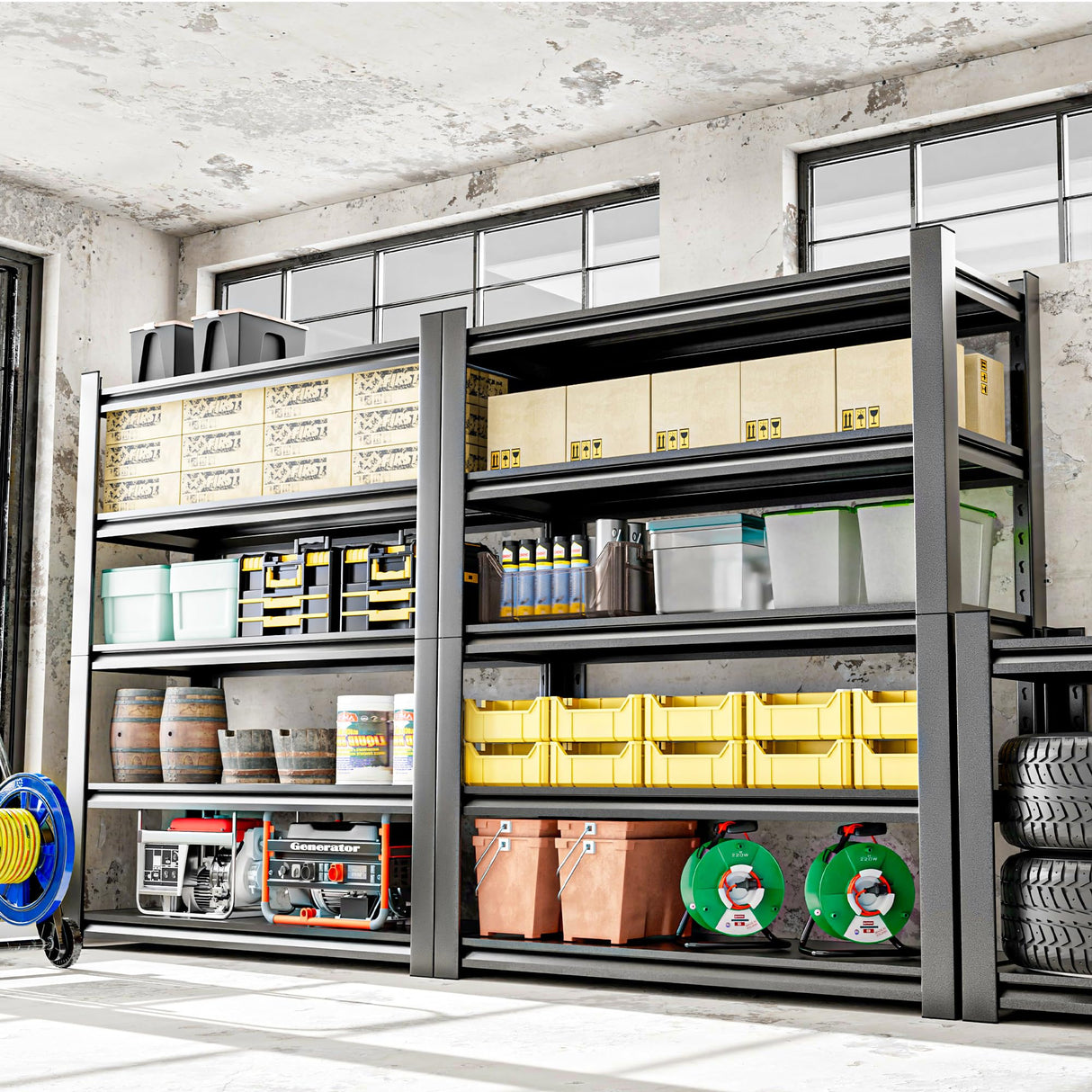 OLLRRACT Heavy Duty Metal Storage Shelf for Garage, 5 Tier Industrial Shelving Unit - Garage Shelving, Utility Shelf, Metal Storage Rack Shelving, Durable Garage Shelf Organizer 18" D x48 W x78 H OLLRRACT