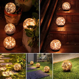 MLKNK Solar Globe Lights Outdoor Waterproof-Solar Balls-Solar Garden Lights-Solar Orbs for Outside 4 Pack Cracked Glass Ball for Lawn Patio Yard Backyard Decorations MLKNK