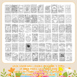 Liliful 144 Pcs Flower Coloring Book Bulk for Adult Kids DIY Art Stress Relief Drawing Book with Patterns for Adults, Party Favors, Goodie Bag Filler and Holiday Gifts (Motivate) Liliful