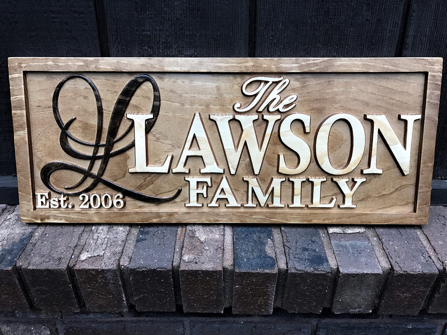 Personalized Lake House Sign Custom Wood Sign Carved Last Name Wooden Signs Home Décor 3D Cabin Rustic Lakehouse Personalized Wedding Gift Established Sign Family Name Sign 5 Year Anniversary - WoodArtSupply