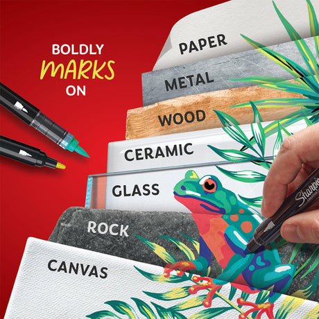 Sharpie Creative Markers, Combo Pack, Water-Based Acrylic, Bullet & Brush Tips, Assorted Colors Including Earth Tones, 24 Count - Works on Paper, Metal, Wood, Ceramic, Glass, Rock, Canvas Sharpie