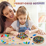 Nuyoach Diy Mosaic Craft Kit For Adults,Stained Glass Kits Mosaics Tiles For Crafts With Large Wooden Coaster Making Materials Package,Mosaic Ceramic Bulk Supplies For Women Kids Beginners Decor Gifts Nuyoach