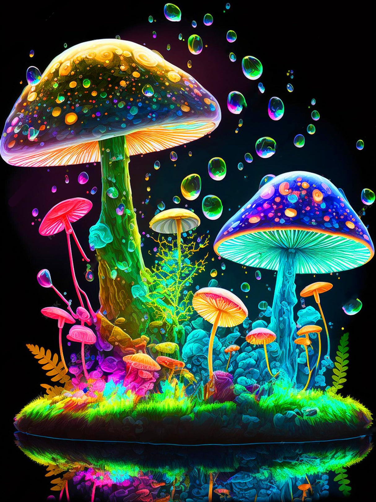 Mushroom Diamond Art Painting Kits for Adults - 5D Round Full Drill Diamond Paintings for Beginners, DIY Gem Art Crafts Perfect for Home Wall Decor Relaxation Gifts 11.8x15.7inch Generic