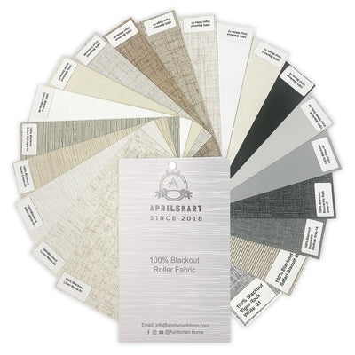 Aprilsmart Motorized Blinds with Remote,Compatible with Apple HomeKit Alexa Google Home- Voice and app Control,Motorized Roller Shades 100% Blackout (Fabric Sampl)