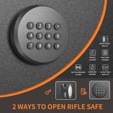 SUNCROWN 4-8 Rifle Gun Safe, Long Gun Safes for Rifles and Shotguns, Quick Access Rifle Safe with Numeric Keypad for Home Use, Metal Long Gun Safe Cabinet with 3 Adjustable Removable Brackets, Black SUNCROWN